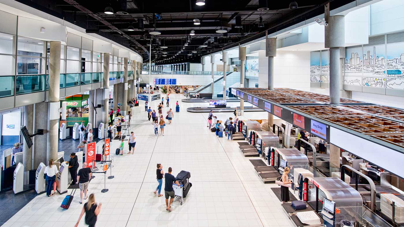Domestic Terminal Common User Upgrade check-in hall at Brisbane Airport, built by CamPak